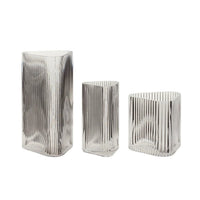 Hübsch Elements driehoekige heldere vazen (set van 3)