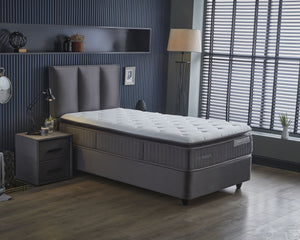 Opbergboxspring Birdybedd Antraciet – 90x200 cm