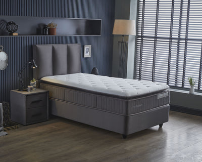Opbergboxspring Birdybedd Antraciet – 90x200 cm