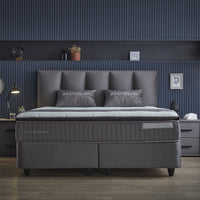 Opbergboxspring Birdybedd Antraciet – 140x200 cm