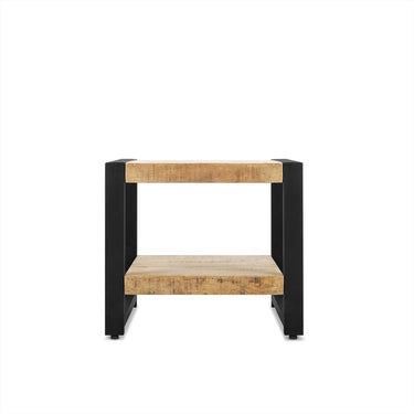 Salontafel Bas mangohout zwart staal 50x50 cm