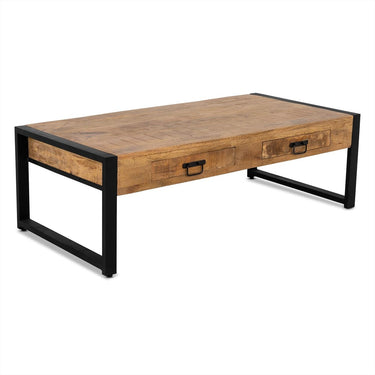 Salontafel Britt mangohout naturel 120 cm met laden