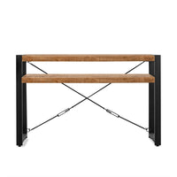 Wandtafel Britt mangohout zwart 120 cm met vak - Mooier Thuis