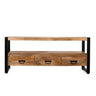 TV-meubel Britt mangohout 150 cm met 3 lades staande tv-meubel - naturel en bruin - Mooier Thuis