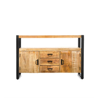 Dressoir Britt mangohout naturel 135 cm - Mooier Thuis