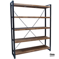 Boekenkast Britt open mangohout naturel 160 cm - Mooier Thuis