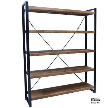 Boekenkast Britt open mangohout 120 cm