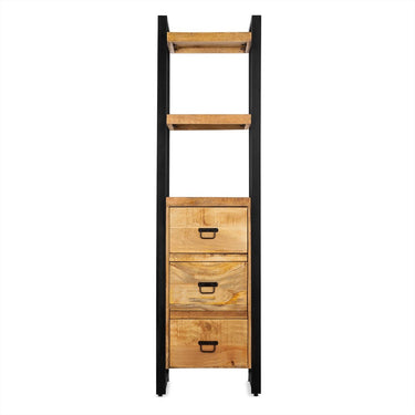 Boekenkast Britt mangohout met laden 200 cm