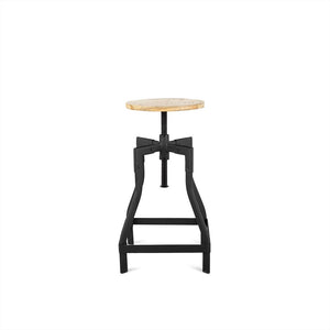 Len verstellbarer Hocker Mangoholz schwarz 35x35 cm