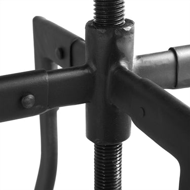 Len verstelbare kruk mangohout zwart 35x35 cm