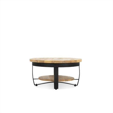 Salontafel Paras mangohout Ø65 cm zwart onderstel