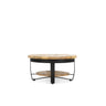 Salontafel Paras rond Ø65 cm mangohout met zwart onderstel - naturel en bruin - Mooier Thuis