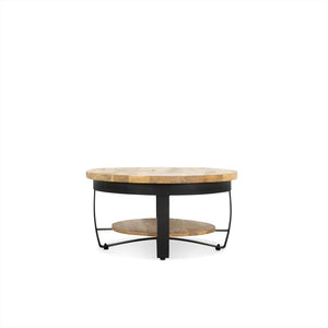 Couchtisch Paras Mangoholz Ø65 cm schwarzes Gestell