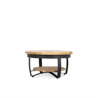 Benoa Salontafel Paras mangohout Ø65 cm zwart onderstel