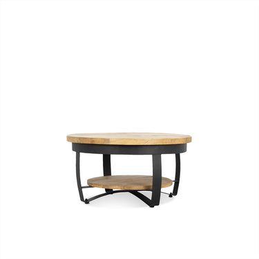 Salontafel Paras mangohout Ø65 cm zwart onderstel