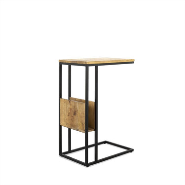 Bijzettafel mangohout met rek 45 cm