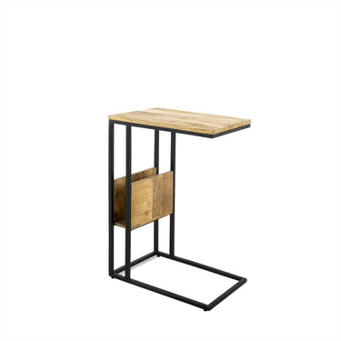 Bijzettafel mangohout met rek 45 cm