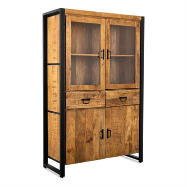 Vitrinekast Britt mangohout naturel 115 cm