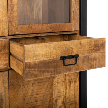 Vitrinekast Britt mangohout naturel 115 cm