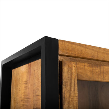 Vitrinekast Britt mangohout naturel 115 cm
