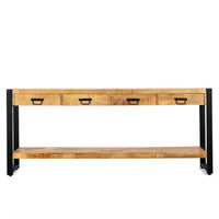 Bijzettafel Britt 180 cm mangohout naturel - Mooier Thuis