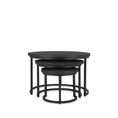 Salontafel Rylee zwart mangohout - set van 3