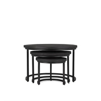 Benoa Salontafel Rylee zwart mangohout - set van 3 - Mooier Thuis
