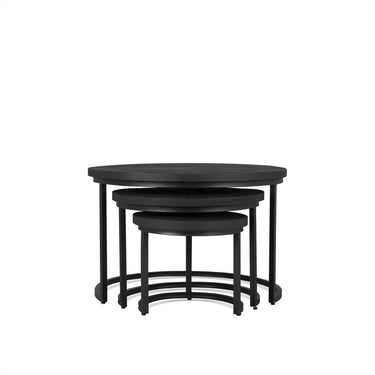 Salontafel Rylee zwart mangohout - set van 3