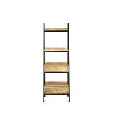 Open rek mangohout met lades 50 cm bruin - naturel en bruin - Mooier Thuis