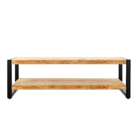Salontafel Britt mangohout met legplank 140 cm - Mooier Thuis