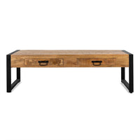 Salontafel Britt mangohout 140 cm met laden - Mooier Thuis