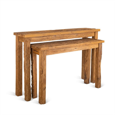 Set van 2 bijzettafels Bridge teakhout