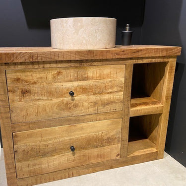Badezimmermöbel Mangoholz 110 cm braun