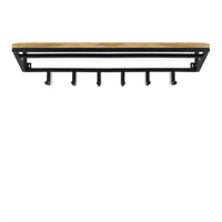 Industriële wandkapstok mangohout 120 cm - Mooier Thuis