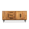 Dressoir Jayden mangohout naturel 180 cm - naturel en bruin - Mooier Thuis