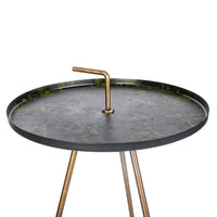 Benoa Bijzettafel Saffier rond 39 cm messing groen