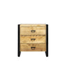 Ladekast Britt mangohout naturel 80 cm met 3 lades dressoir - naturel en bruin - Mooier Thuis
