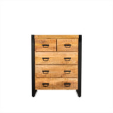 Ladekast Britt 105 cm hoog dressoir - naturel en bruin - Mooier Thuis