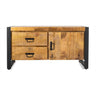 TV-meubel Britt 106 cm mangohout met stalen frame staande tv-meubel - naturel en bruin - Mooier Thuis