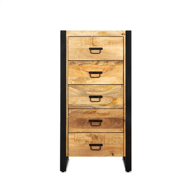 Britt Kommode 60 cm Holz 5 Schubladen