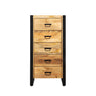 Ladekast Britt 60 cm mangohout 5 lades naturel dressoir - naturel en bruin - Mooier Thuis