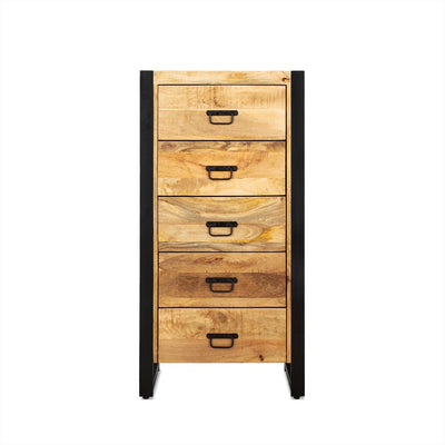 Britt Kommode 60 cm Holz 5 Schubladen