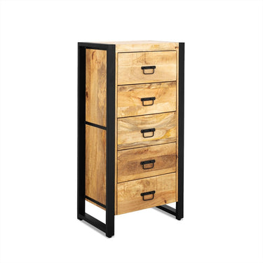 Britt Kommode 60 cm Holz 5 Schubladen