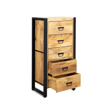 Britt Kommode 60 cm Holz 5 Schubladen