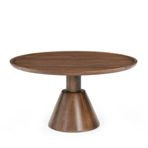 Salontafel Jade rond mangohout kegelvoet 75 cm bruin