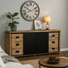 Dressoir Novelle 200 cm mangohout met zwart metaal - naturel en bruin - Mooier Thuis