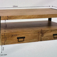 Salontafel Britt 120 mangohout met 2 lades