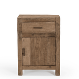 Nachtkastje Roots gerecycled hout 1 lade deur rechts 50 cm - bruin - Mooier Thuis