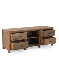 TV-meubel Roots gerecycled hout 4 lades 160 cm
