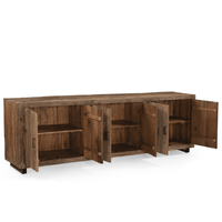 Dressoir Roots gerecycled hout 6 deuren 240 cm